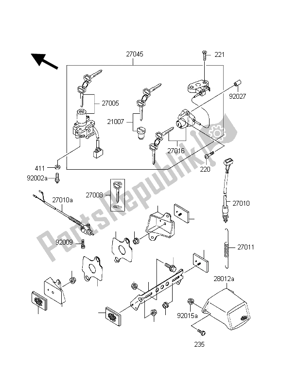 Toutes les pièces pour le Interrupteur D'allumage du Kawasaki Ninja ZX 7R 750 1998