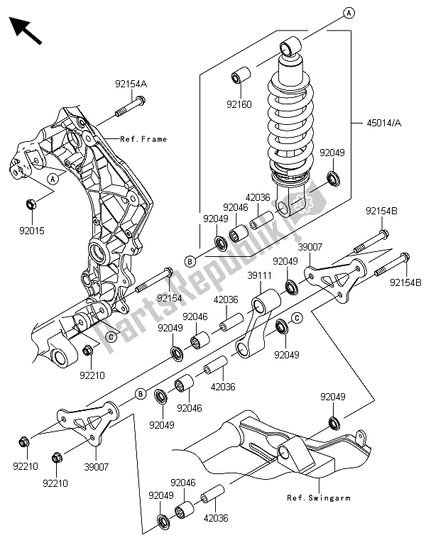 All parts for the Suspension & Shock Absorber of the Kawasaki Z 1000 2013