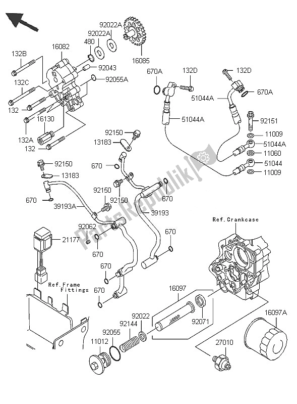 All parts for the Oil Pump of the Kawasaki VN 1600 Classic Tourer 2005