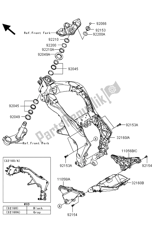 Toutes les pièces pour le Cadre du Kawasaki Z 1000 SX 2013