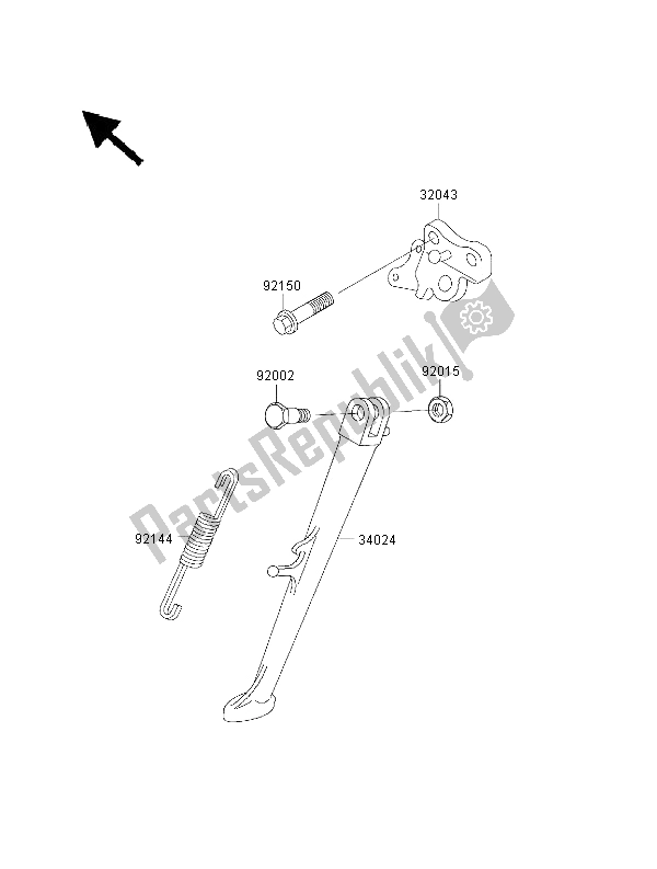 All parts for the Stand of the Kawasaki Ninja ZX 7R 750 2000