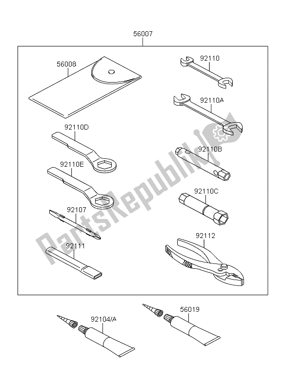 All parts for the Owners Tools of the Kawasaki KLX 250 2010