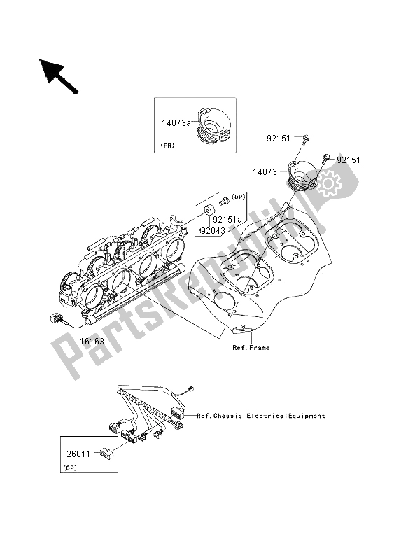 Todas las partes para Acelerador de Kawasaki Ninja ZX 12R 1200 2000