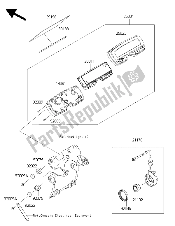 All parts for the Meter(s) of the Kawasaki KLX 250 2015