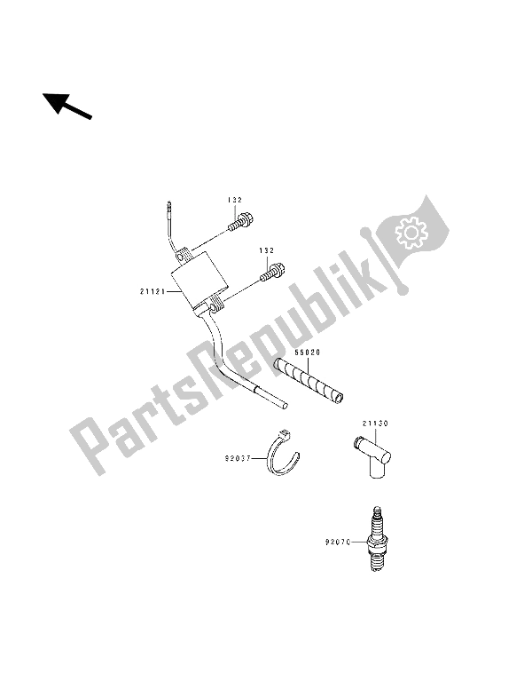 Tutte le parti per il Bobina Di Accensione del Kawasaki KX 250 1993