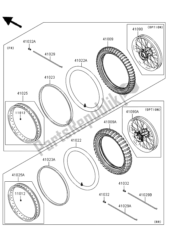 Tutte le parti per il Pneumatici del Kawasaki KLX 250 2013