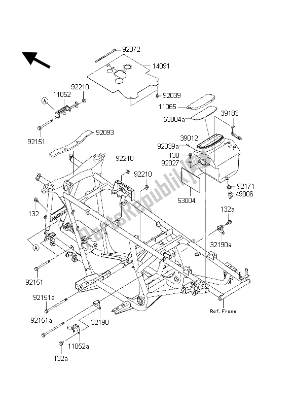 All parts for the Frame Fittings of the Kawasaki KVF 650 Prairie 2002