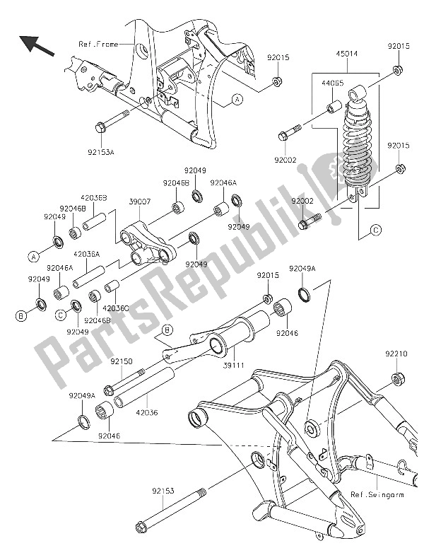 All parts for the Suspension & Shock Absorber of the Kawasaki Vulcan 900 Classic 2016