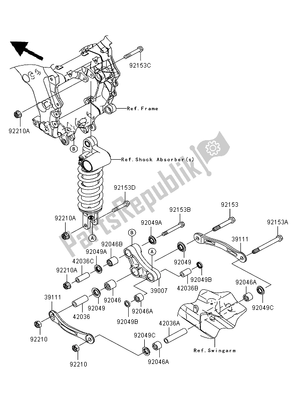 All parts for the Suspension of the Kawasaki ZZR 1400 2006