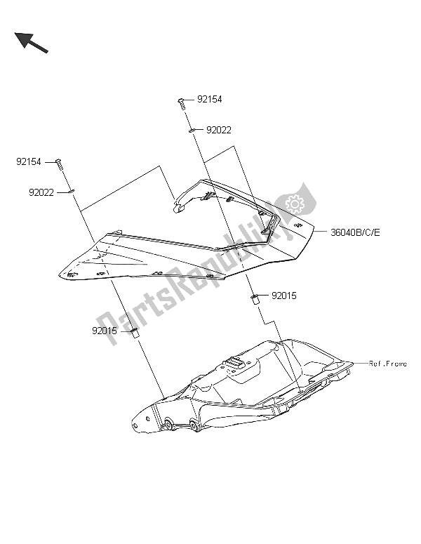 Todas las partes para Cubiertas Laterales de Kawasaki Z 1000 SX 2016