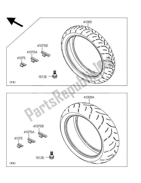 Todas las partes para Llantas de Kawasaki Z 750R 2012