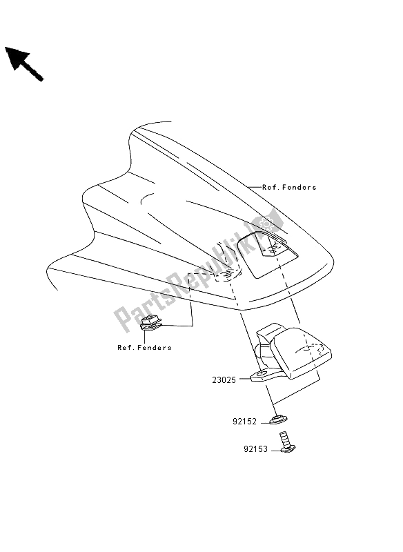 All parts for the Taillight of the Kawasaki KLX 450R 2012