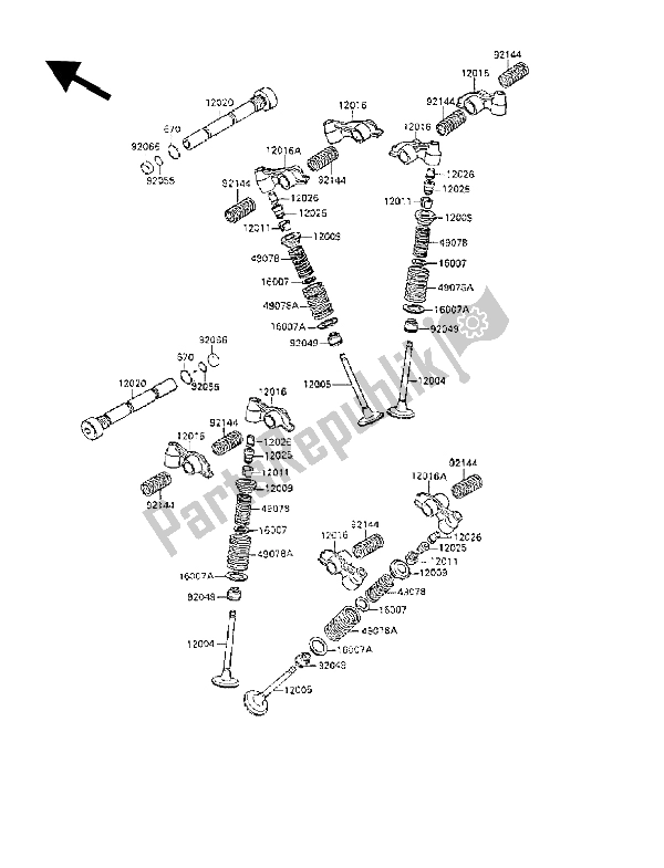 All parts for the Valve of the Kawasaki VN 15 SE 1500 1989