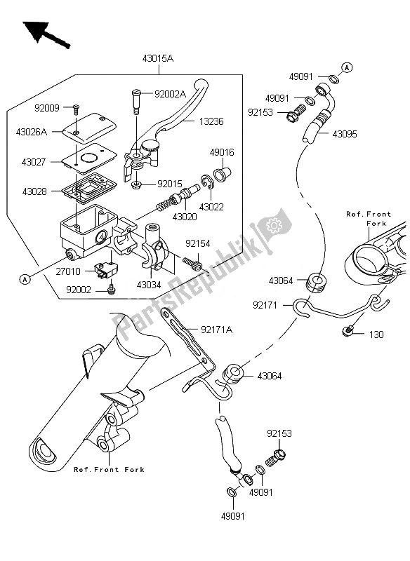 Todas las partes para Cilindro Maestro Delantero de Kawasaki VN 900 Custom 2011