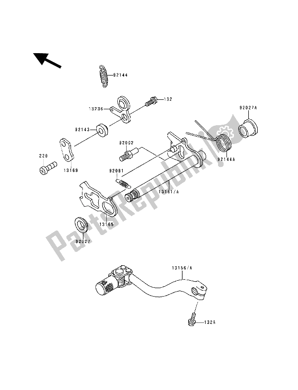 Toutes les pièces pour le Mécanisme De Changement De Vitesse du Kawasaki KX 500 1992