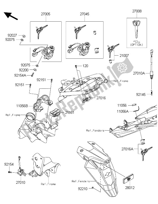 Todas las partes para Switch De Ignición de Kawasaki Z 800 2015