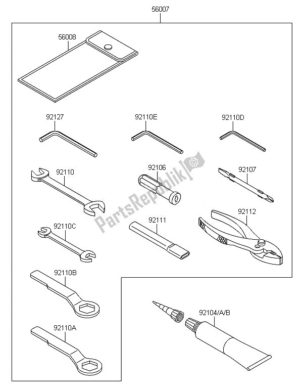 All parts for the Owners Tools of the Kawasaki Z 800 ABS BEF 2014