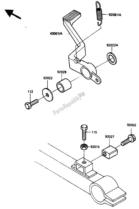 Toutes les pièces pour le Pédale De Frein du Kawasaki GPZ 750R 1985