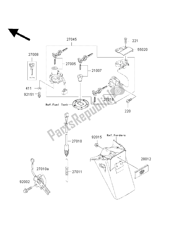 Tutte le parti per il Interruttore Di Accensione del Kawasaki Ninja ZX 9R 900 2002