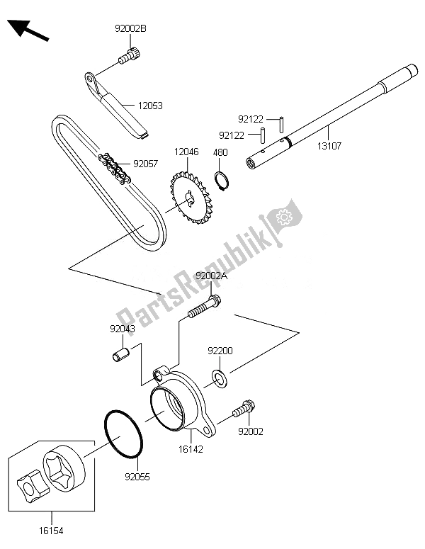 All parts for the Oil Pump of the Kawasaki VN 900 Custom 2014