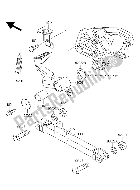 Tutte le parti per il Pedale Del Freno del Kawasaki ZZR 600 2004