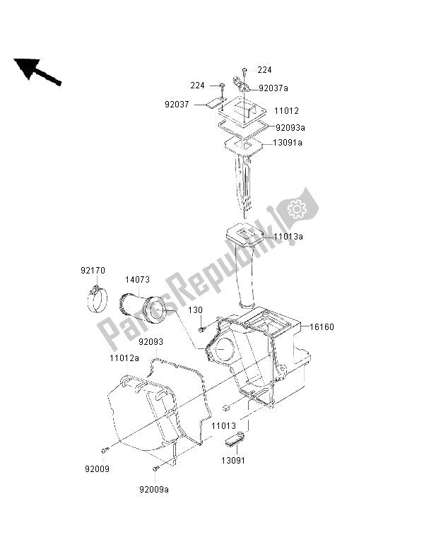 Todas las partes para Filtro De Aire de Kawasaki KMX 125 1999