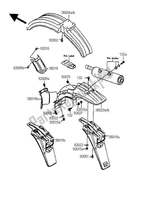 Todas las partes para Defensas de Kawasaki KMX 125 LW 1995