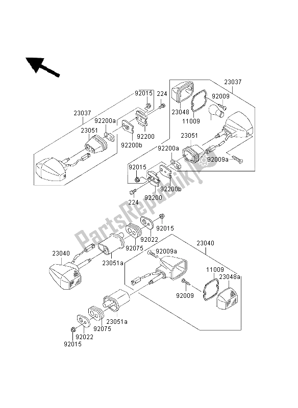 All parts for the Turn Signals of the Kawasaki ZRX 1200S 2003