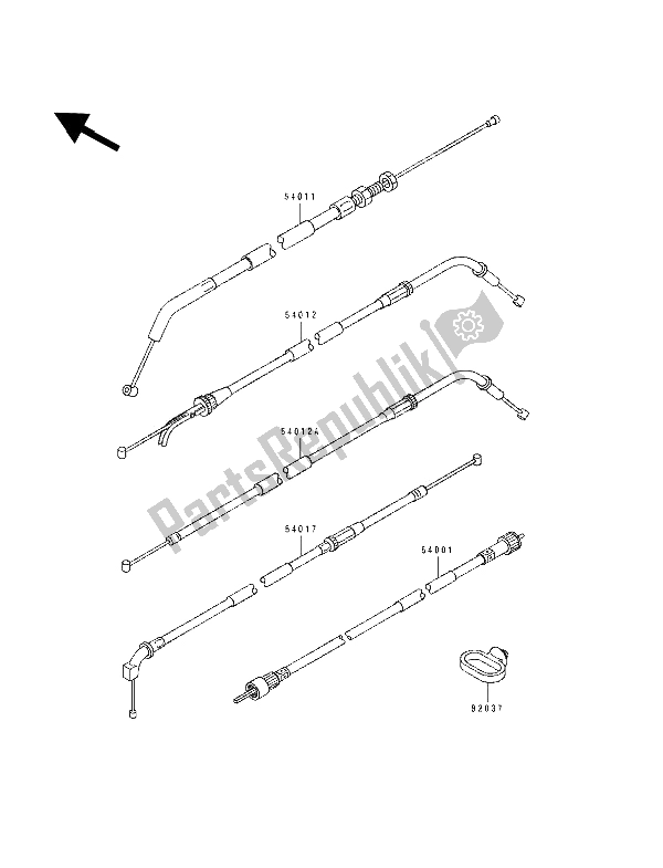 Alle onderdelen voor de Kabel van de Kawasaki ZXR 400 1993