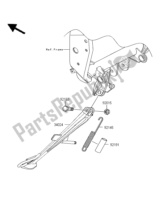 All parts for the Stand of the Kawasaki Z 750R ABS 2012