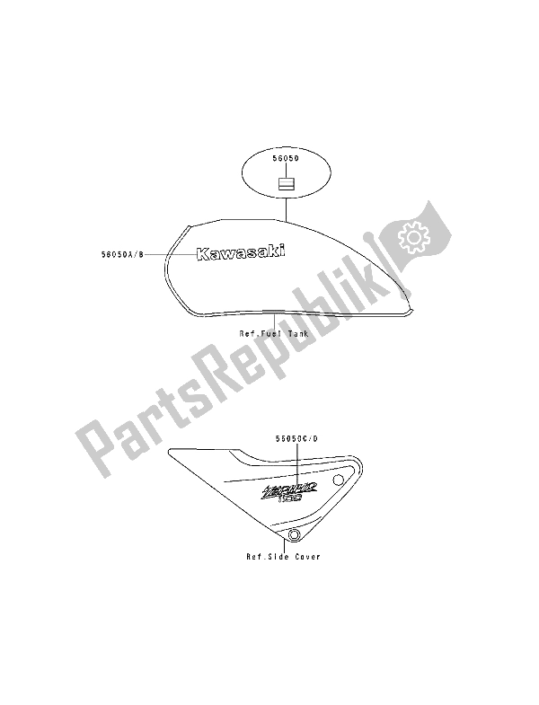 Tutte le parti per il Decalcomanie del Kawasaki Zephyr 1100 1992