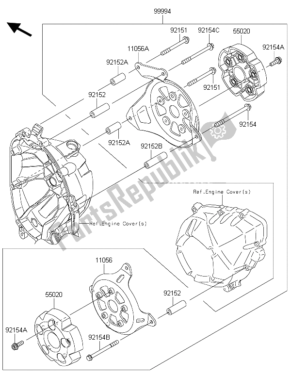 Todas as partes de Acessório (proteção Do Motor) do Kawasaki Z 800 2015