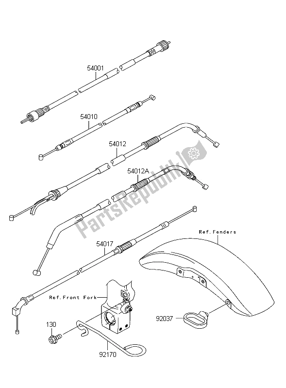 All parts for the Cables of the Kawasaki ZRX 1200R 2004