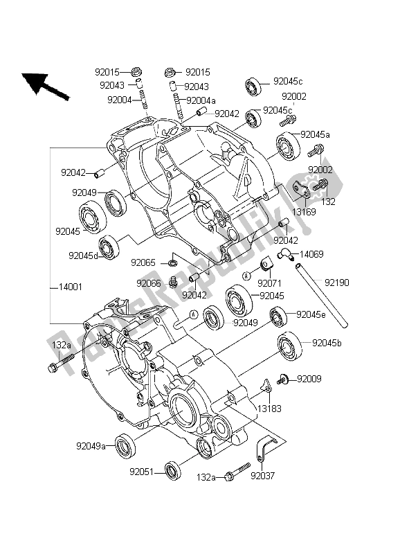 Tutte le parti per il Carter del Kawasaki KX 80 SW LW 1999