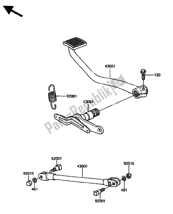 Todas as partes de Pedal De Freio do Kawasaki GPZ 1100 1985