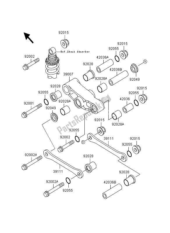 All parts for the Suspension of the Kawasaki GPZ 500S 1995