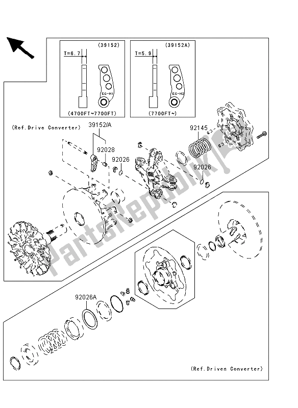 All parts for the Optional Parts (converter) of the Kawasaki KVF 360 4X4 2013