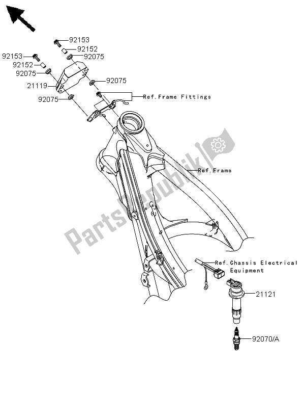 All parts for the Ignition System of the Kawasaki KX 250F 2008