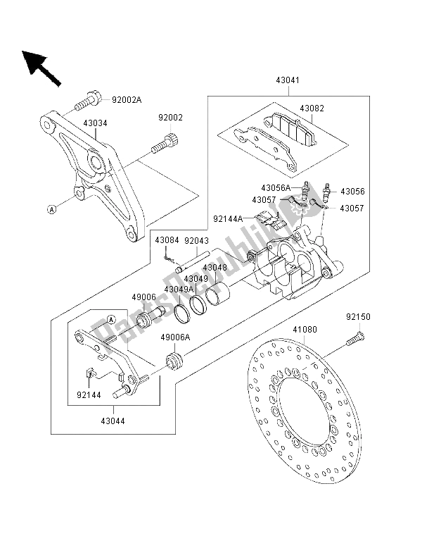 Tutte le parti per il Freno Posteriore del Kawasaki VN 1500 Drifter 2000