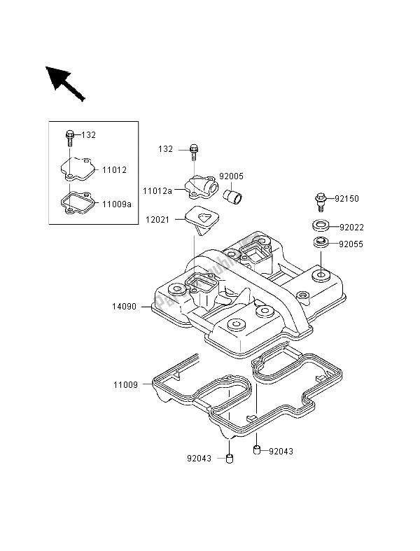 Tutte le parti per il Coperchio Della Testata del Kawasaki ER 500 1999