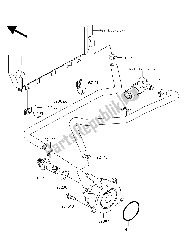 Tutte le parti per il Radiatore Dell'olio del Kawasaki Ninja ZX 12R 1200 2003