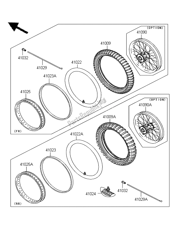 All parts for the Tires of the Kawasaki KX 65 2009