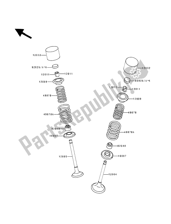 All parts for the Valve(s) of the Kawasaki Zephyr 550 1994