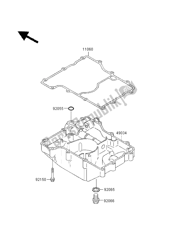 Tutte le parti per il Coppa Dell'olio del Kawasaki Ninja ZX 9R 900 1997 Tutte le parti per il Coppa Dell'olio del Kawasaki Ninja ZX 9R 900 1997