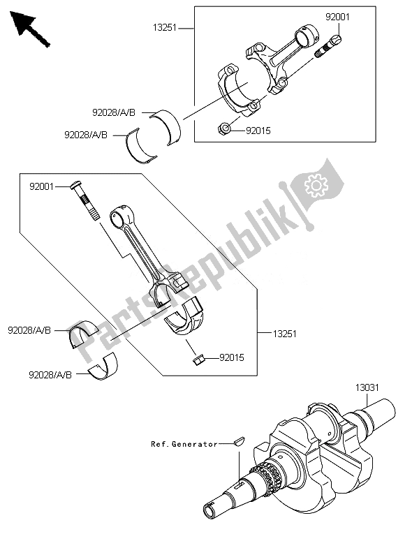 Tutte le parti per il Albero A Gomiti del Kawasaki Brute Force 650 4X4I 2014