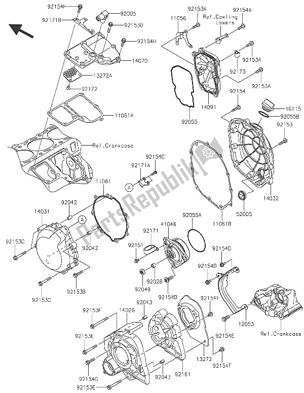 All parts for the Engine Cover(s) of the Kawasaki ZZR 1400 ABS 2016