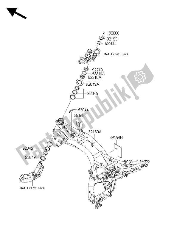 Todas las partes para Marco de Kawasaki Z 1000 ABS 2009