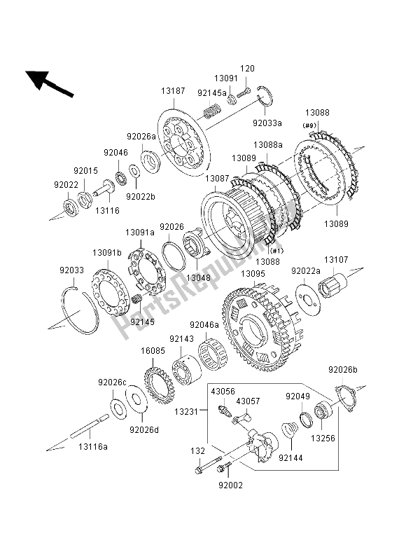 Toutes les pièces pour le Embrayage du Kawasaki ZRX 1200S 2002