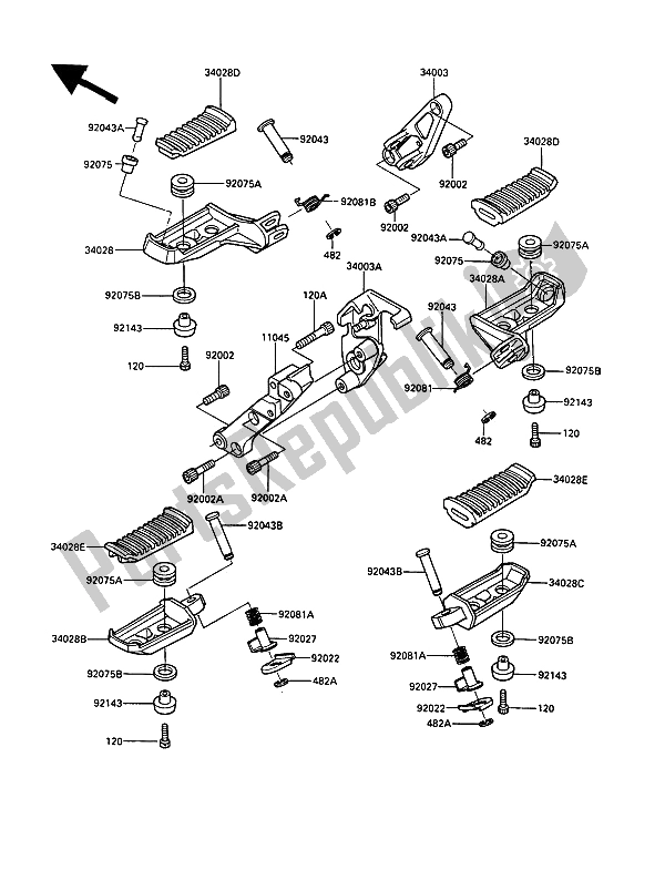 Todas las partes para Paso de Kawasaki 1000 GTR 1991