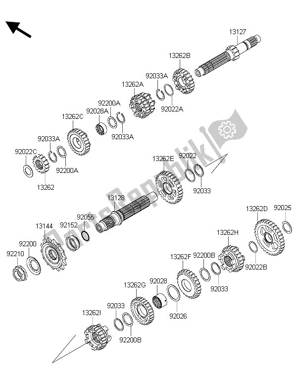 Toutes les pièces pour le Transmission du Kawasaki Ninja 250 SL 2015